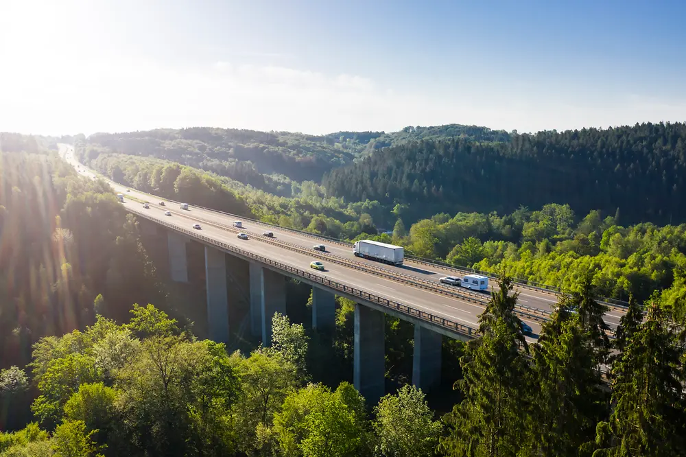 Bridge with traffic on a sunny day